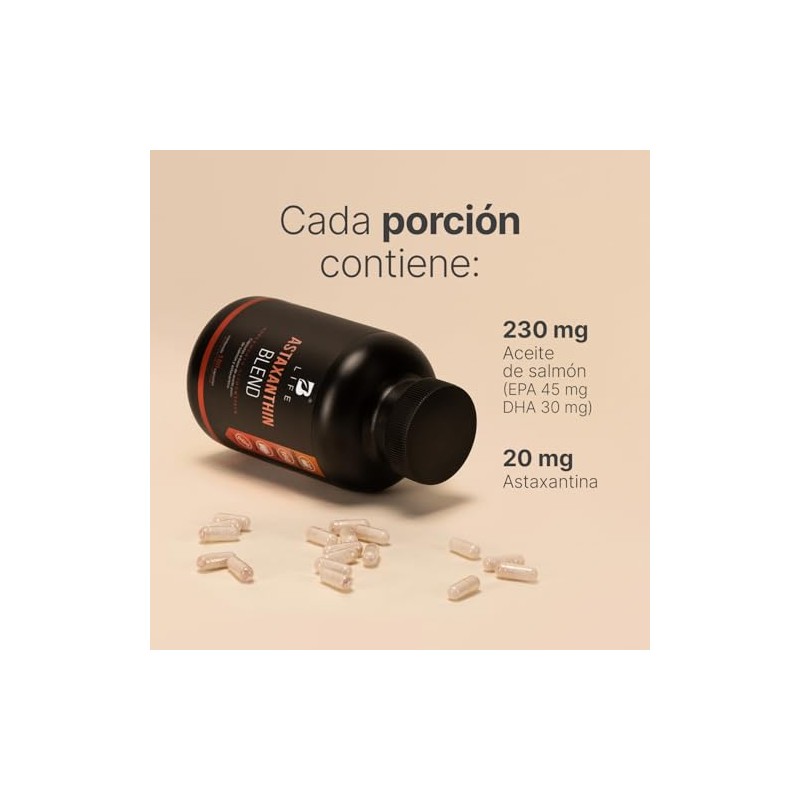 B Life Astaxantina 180 cápsulas con Aceite Puro de Salmón