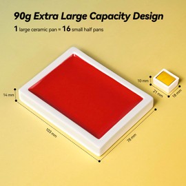 Paul Rubens Watercolor Paint (Chinese Red), 90g Large Ceramic Pan Artist Grade Watercolor Paint, Fine Texture, High lightfastness Professional Watercolor for Artists, Beginners, and Adults