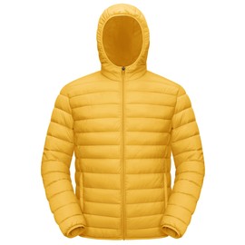 TACVASEN Mens Insulated Jacket With Hood Lightweight Jacket Warm Jacket Packable Jacket Down Alternative Jacket Puffy Coat Water-Repellent Jacket