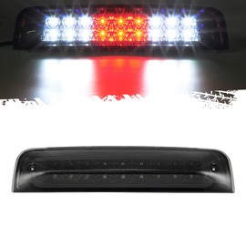 Partsam High Mount 3rd Third Brake Light Replacement For Dodge Ram 2009-2017 1500 2500 3500 Red/White 27 LED Rear Cab Roof Center Mount Tail Cargo Lights Lamps Smoke Lens Black Housing Waterproof