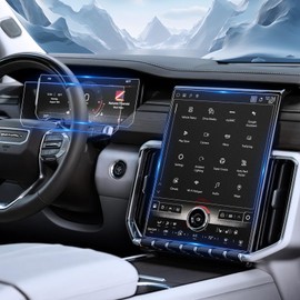 YEE PIN 2025 GMC Acadia Anti-Glare Screen Protector Matte for 2024 2025 GMC Acadia (Elevation, AT4, Denali) 15" & 11" Driver Infotainment Screen Cover Saver Glare-Free Glass Acadia Accessories 2 Pack