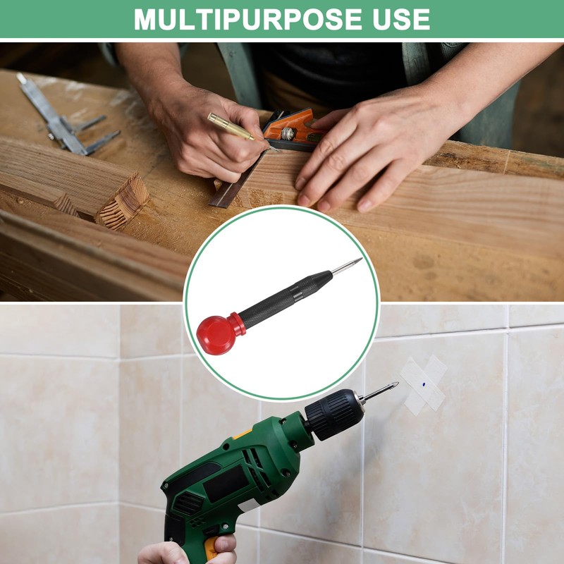 M METERXITY 1-Pack Automatic Center Punch, 133mm HSS Spring Loaded