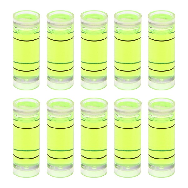 sourcing map 10pcs Small Cylindrical Bubble Level Vials 9x25mm PMMA