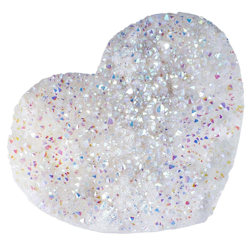 Nupuyai titanium coated rock crystal, druse rough stone, irregular crystal,