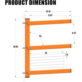 UNITEDPOWER Wall Mount Wood Organizer, Lumber Storage Rack, Heavy Duty Metal Shelf with