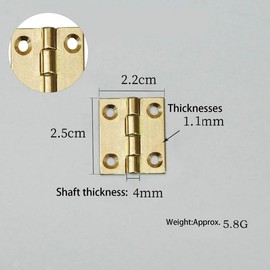 6Pcs Door Hinges,Brass Folding Hinges,Heavy Duty Ball Bearing for Gate,Window,Drawer 1inch Brass