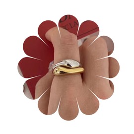 MIQIQAO Punk Gold Wrap Ring Gold Chic Open Ring Shiny Thin Twist Ring Silver Starry Minimalist Ring Sparkling Knuckle Band Jewelry For Women and Girls