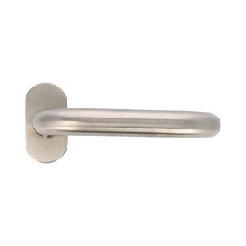 Amig - Set of Rosette Door Handles | Mod. 3OD | 139 x Ø19 mm | 8 mm Square | Elegant and Simple Design | 18/8 Stainless Steel Matte Silver
