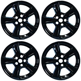 Set of 4 17" 5 Spoke Wheel Skins for Ford Mustang EcoBoost Fastback 2020-23 - Gloss Black