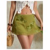 SweatyRocks Women's Sequin Mesh Mini Skirt Floral Embroidery Y2K Sparkly