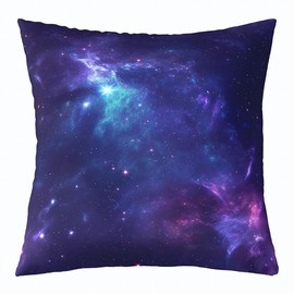 Homemissing Outer Space Throw Pillow Covers 40x40cm 1Pcs Kids Purple Galaxy Decorative Pillowcase for Sofa Bed Chair Car Universe Planet Printed Cushion Cover Starry Sky Outdoor Pillows Covers