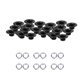 Trimming Shop 4mm Eyelets with Washers Durable Iron Grommets for Clothing Decoration, DIY Projects, Leathercraft, Scrapbooking, Shoes, Bags (Black)