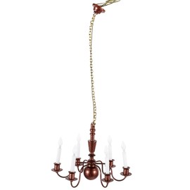 GANAZONO Dollhouse 6 Arm Candle Chandelier LED Miniature Wall Lamp Dollhouse Furniture Accessories Mini Bedroom Decor for Garden Sandbox Dollhouse Bronzing