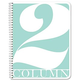 BookFactory 2 Column Log Book/Columnar Logbook/Notebook (2 Columnar Book Format) - 100 Pages, 8.5" x 11", Wire-O (COL-100-7CW-PP-(Column-2))