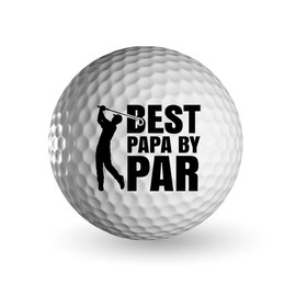 Best Papa By Par, Custom Golf Balls, Golf Dad, Dad Golf Gift, Golf Gift, Gift For Dad, Golf Gifts For Dad, Gift For Golfer Dad - Golf Ball Set Size: 3 Balls, Double Sided: Yes