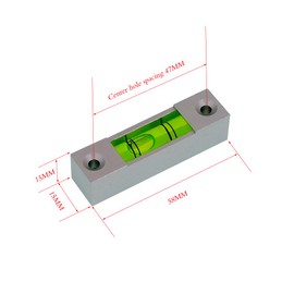 Aluminum alloy small bar level, level bubble, square horizontal bubble, water level ruler, installation hole adjustable head (58 * 15 * 15mm)