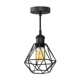 ledscom.de Retro Vintage Pendant Light Black Cage Shade + LED Lamp Gold Max. 778 lm 3 Levels Extra Warm White