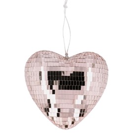 Boland - Shiny Heart Disco Ball, 19 cm, Decoration for Disco Fever Theme Party, Hanging Decoration for Wedding or New Year's Eve