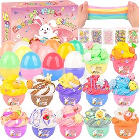 Easter Butter Slime Kit with Eggs, Bunnies, Sprinkles, 12 Pack