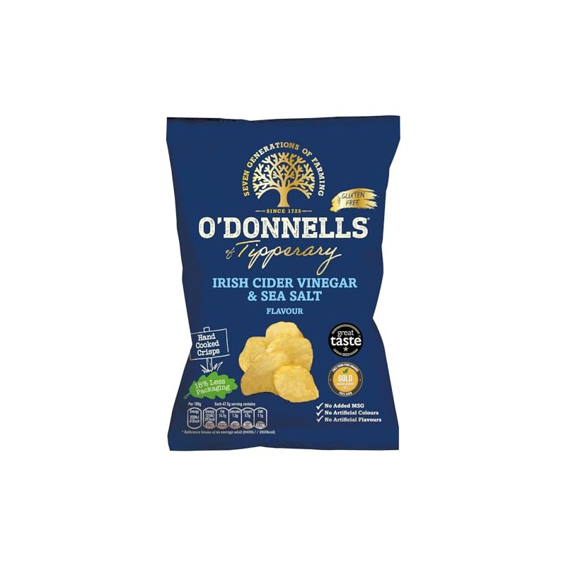O' Donnells Salt & Vinegar 47.5g (1.7oz) 8 Pack