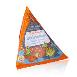 Lüttes Welt Badevolkan, Natural Cosmetics for Children, Bathing Fun Crackling Volcano Bath Foam, Bath Additive for Boys & Girls, Body Care Children, Birthday Gift