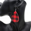 INENIMARTJ 3 Pieces Christmas Plaid Leather Earrings Bracelet Set, Handmade