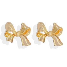 Pink Bow Earrings for Women Cute Pearl Bow Earrings Pearl Drop Earrings Dainty Gold Bow Earrings Classic Ribbon Bow Stud Earrings Christmas Gift Stocking Stuffers