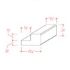EWLR11 Kitchen Cabinet Square Light Rail Moulding, 7/8" x 1-9/16",