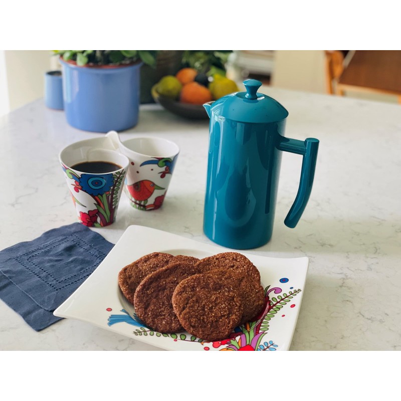 Frieling Double-Walled Stainless Steel French Press Coffee Maker, Lagoon Blue,