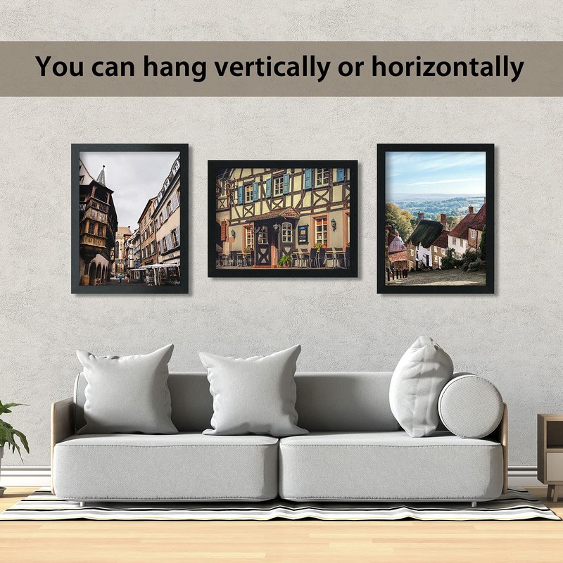 VCK 20x30 Poster Frame - Black, Textured Wood Picture Frames