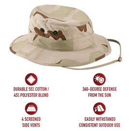Rothco Rip Stop Boonie Hat, Tri Color Desert, 7