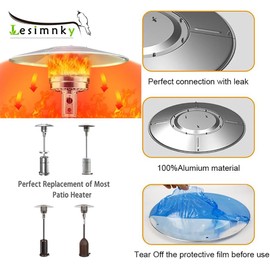 Outdoor Patio Heater Reflector Shield,Upgraded Aluminum Heat Reflector Shield Top Replacement Dome Replacement Parts for Propane Outdoor Heaters,33" Diameter Round 3-Hole Mount (Reflector Shield)