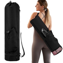 Vueinrg Yoga Bag with Wet Compartment and Bottle Bag, Sports Bag, Women's Adjustable Shoulder Strap, Yoga Mat Bag, Full Zip, Gym Yoga Bag for Gym, Class, Beach, Travel