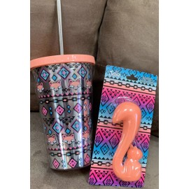 JUSTICE TUMBLER 16oz AZTEC FOX  SHIMMER & SQUIRREL PEN SET PBA FREE SUPER CUTE!!