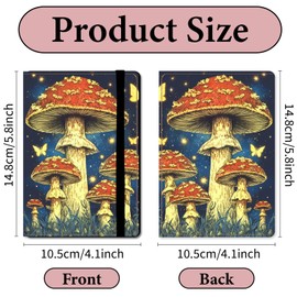 CRETACABIN Mushroom Passport Cover Wallets Passport Pocketand Leather Credit Card Holder Card Slots Wallet Holder Combo Waterproof Documents Organizer Protector Essentials for Travel 5.8x4.1Inch