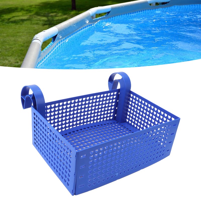 Pool Hanging Storage Basket Adjustable Support Rods Removable Toy Basket