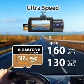 [5-Yrs Free Data Recovery] GIGASTONE 512GB Micro SD Card, 4K Camera Extreme MAX Series Speed Up to 160MB/s, Compatible with, Gopro, DJI, REDTIGER Rove VIOFO VANTRUE Dash Cam, MicroSDXC UHS-I A2 4K U3