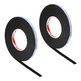 PATIKIL 3/8"W x 1/8"T x 16.4Ft EVA Black Single Sided Foam Tape, 2Pcs Multipurpose Weather Stripping Foam Sealing Tape