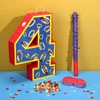 16 Inch Number 4 Blue and Golden Rings Pinata for