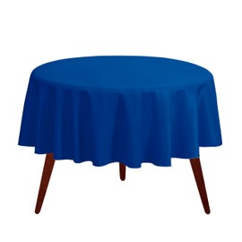 Gee Di Moda Round Tablecloth - 70 Inch Royal Blue Round Table Cloth for 24 to 48 Inch Round Tables - Heavy Duty Washable Fabric - for Buffet Table, Holiday Party, Dinner, Wedding & Baby Shower