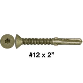 12x2#10 x 1-5/8" Reamer Tek Torx/Star Head Self-Drilling Wood to Metal Screws - for Flatbeds, Trailers - T-30 Torx Screw Head 1 Pound - 68 Screws