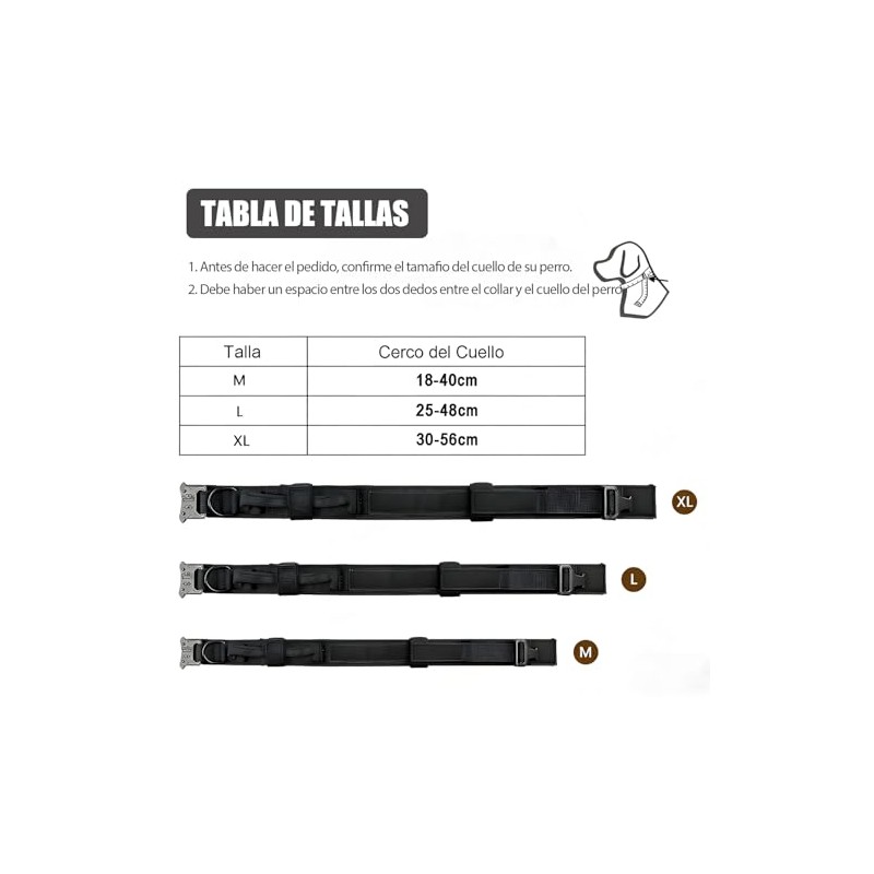 Collar de perro Táctico, Collar de Perro de Nailon Militar