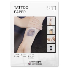 Sunnyscopa Temporary Tattoo Transfer Film for Laser Printers 10 Sheets - Printable DIY Tattoo Transfer Paper