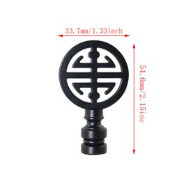 DGBRSM Brass Lamp Finial Oriental Lamp Shade Finial for Lampshade Top, Happiness Symbol Lamp Shade Decorative Lamp Top, Black