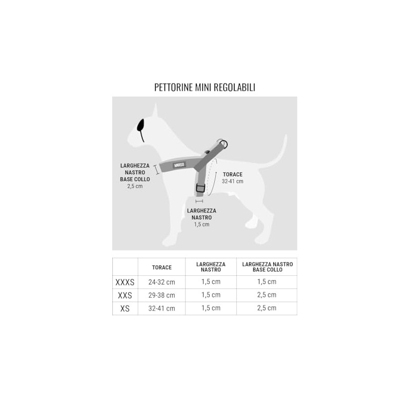 MORSO® MINI Adjustable Harness for Small Dogs, Black, XXS