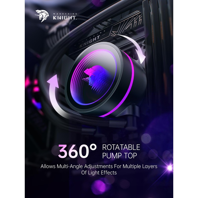 AsiaHorse WK-A360 ARGB All-in-One AIO CPU Liquid Cooler, Wandering Knight