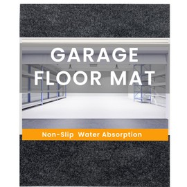 SAVUK Garage Floor Mat Pad Carpet Oill Spill Mat Under Car Motorcycle Backing Layer TPR Protects Shop Floor from Spills Drips Splashes Stains Waterproof Durable Reusable Washable (58" X 72")