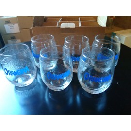 Lot de 6 verres orangina " ZESTE BLEU " NEUFS , BAR , BISTROT