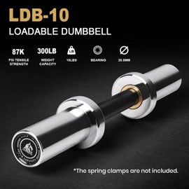 LIONSCOOL 16”/20” Loadable Dumbbells Pairs in Commercial Grade, Heavy Duty Olympic Dumbbell Bar/Handle for Strength Training, Compatible with 2’’ Standard Plates (Silver Chrome, 16 INCH)