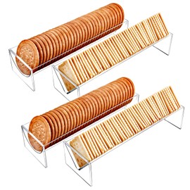 Clear Serving Tray, 4 PCS Acrylic Serving Tray for Display Rectangular Cracker Holder Charcuterie Cracker Dish U+V Shaped Biscuit Cracker Trays for Countertop Home Birthday Wedding Party Event Serving